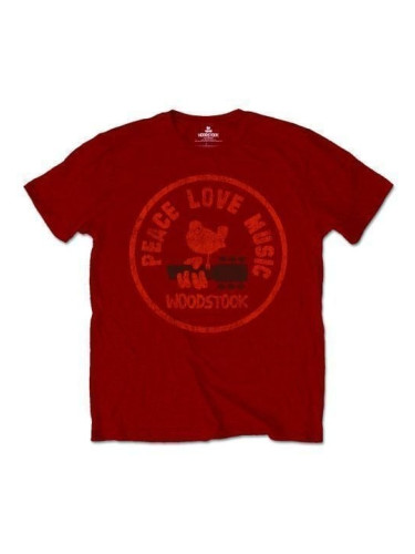 Woodstock Риза Love Peace Music Unisex Maroon Red S