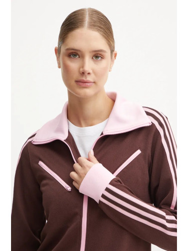 Суичър adidas Originals Montreal Tracktop в кафяво с десен JL9629