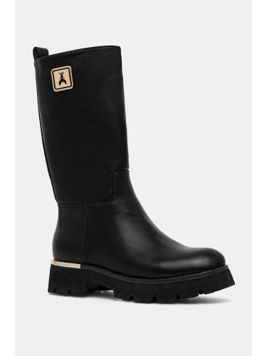 Детски кожени ботуши Patrizia Pepe Girl в черно  PPJ896