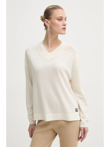 Вълнен пуловер G-Star дамски в бежово от лека материя D25225-D847