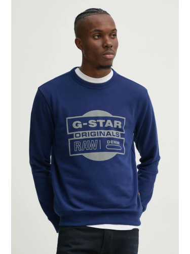 Суичър G-Star Raw в тъмносиньо с принт D25441-D797