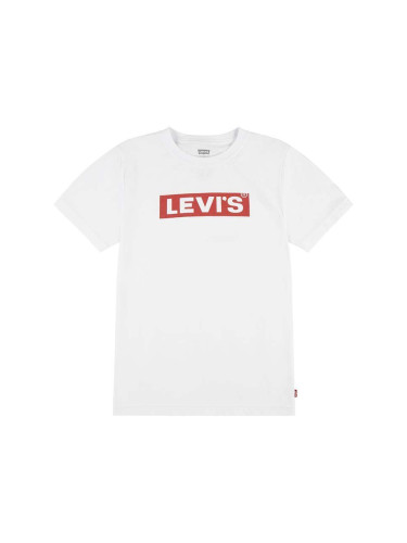 Детска тениска Levi's BOXTAB TEE в бяло с принт 9EJ764