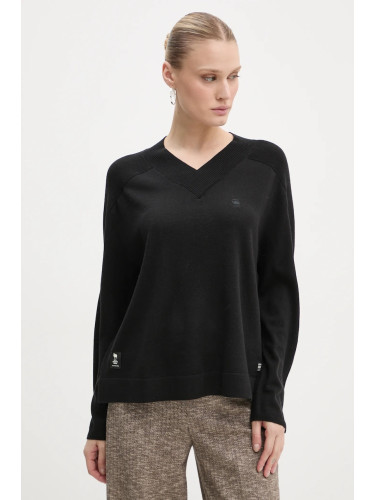 Вълнен пуловер G-Star дамски в черно от лека материя D25225-D847
