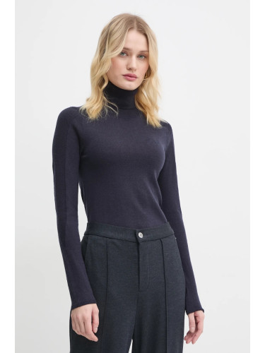 Вълнен пуловер G-Star дамски в синьо от лека материя с поло D25510-D847