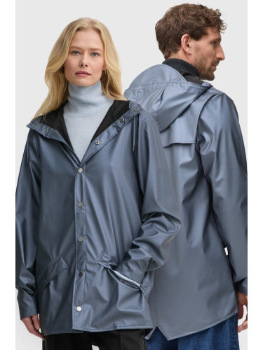 Непромокаемо яке Rains Jacket W3 в синьо преходен модел с уголемена кройка 12010-36