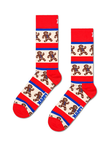 Чорапи Happy Socks Gingerbread Stripe в червено P002056