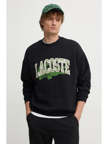 Памучен суичър Lacoste в черно с принт SH2850