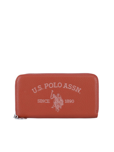 U.S. Polo Assn. Голям дамски портфейл WIUXT8413WVP Оранжев