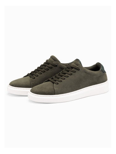 Ombre Men's classic soft suede sneaker shoes - dark olive