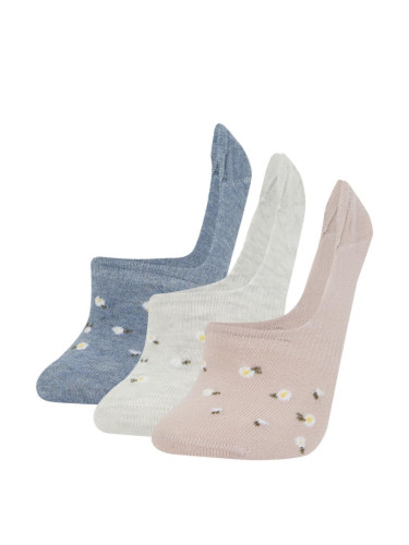 DEFACTO Women's 3-Piece Cotton Ballerina Socks