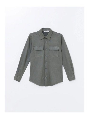 LC Waikiki LCW Vision Olive Green Long Sleeve Boy Shirt Jacket