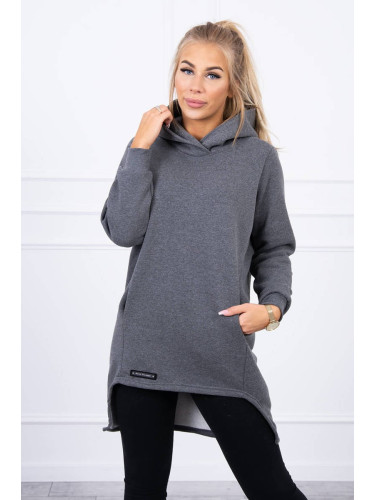 Insulated sweatshirt with a longer back made of graphite