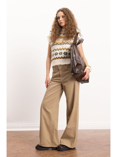 DEFACTO Cool Gabardine Trousers Wide Leg High Waist Wide Leg