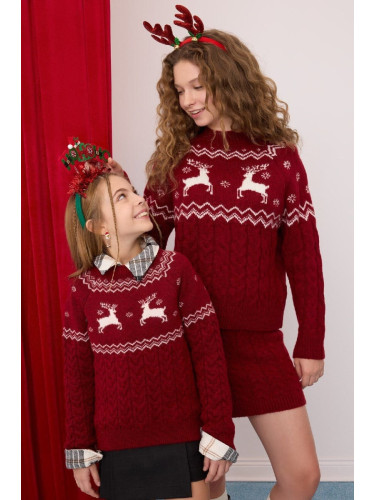 DEFACTO Christmas Themed Crew Neck Knitwear Sweater