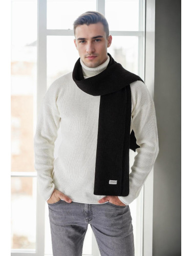 49766 Dewberry Knitted Mens Scarf-BLACK