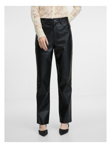 Black leatherette women's trousers ORSAY - Women's