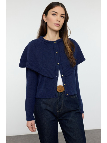 Trendyol Navy Blue Buttoned Knitted Cardigan