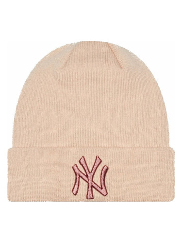 New York Yankees MLB Women's Metallic Logo Beanie Peach UNI Шапка