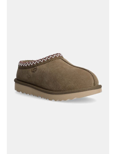 Детски велурени чехли UGG T TASMAN II в зелено 1019066T