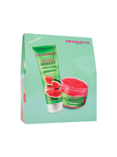 Dermacol Aroma Moment Fresh Watermelon Подаръчен комплект душ гел Fresh Watermelon 250 ml  + скраб за тяло Fresh Watermelon 200 g увредена кутия