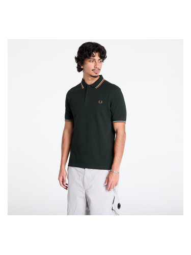 Тениска FRED PERRY The Twin Tipped Shirt Night Green/ Silver Blue/ Marmalade M