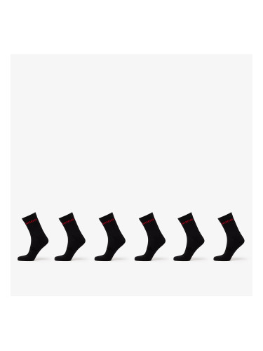 Hugo Boss Rib Logo Sock 6-Pack Black 43-46