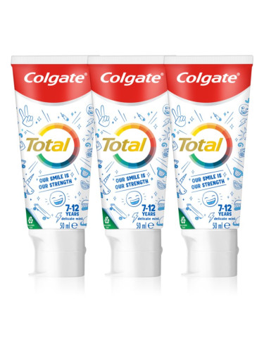 Colgate Total Junior паста за зъби за съвършено почистване на зъби и устната кухина за деца 3x50 мл.