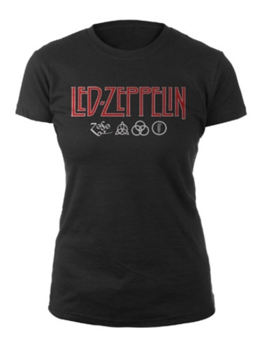 Led Zeppelin Риза Logo & Symbols Womens Black S