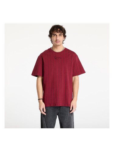 Тениска Karl Kani Small Signature Essential Pinstripe Tee light Dark Red/ Black S