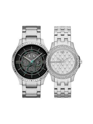 Комплект часовници за двойки Armani Exchange Hampton AX2459-AX5215