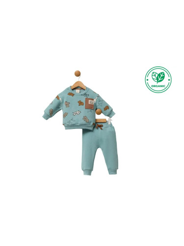 Ватиран бебешки комплект Nice Bear Style green