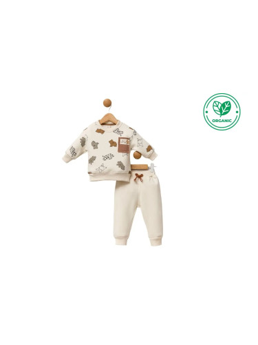 Ватиран бебешки комплект Nice Bear Style Cream