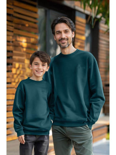 Trendyol Oil Boy Father-Son Printed Knitted Mini Me Sweatshirt