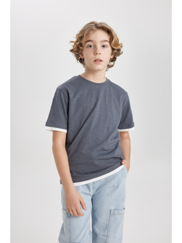 DEFACTO Boy's Crew Neck Short Sleeve T-Shirt