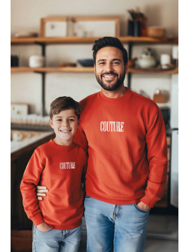 Trendyol Brick Boy Father-Son Printed Knitted Mini Me Sweatshirt