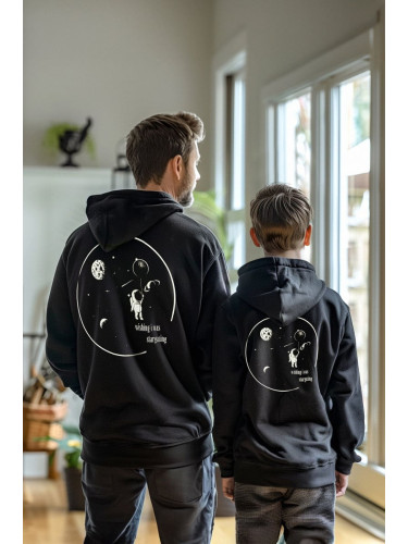 Trendyol Black Boy Father-Son Back Printed Knitted Mini Me Sweatshirt