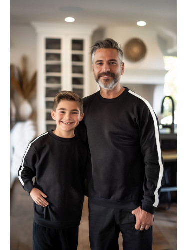 Trendyol Black Boy Father-Son Printed Knitted Mini Me Sweatshirt