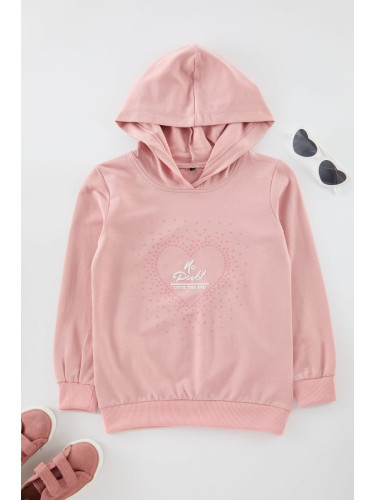 Trendyol Powder Heart Cotton Knitted Sweatshirt