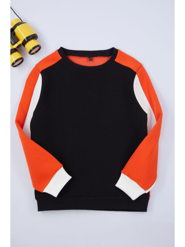 Trendyol Black Boy Color Block Knitted Sweatshirt