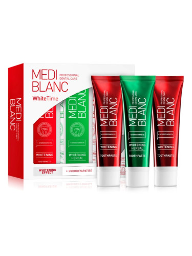 MEDIBLANC Dental Care White Time Set Комплект за дентална грижа за искрящи бели зъби 3x100 мл.