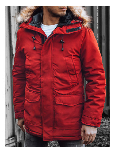 Мъжка зимна парка червена