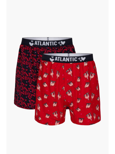 Men's boxer shorts ATLANTIC 2Pack - red/dark blue