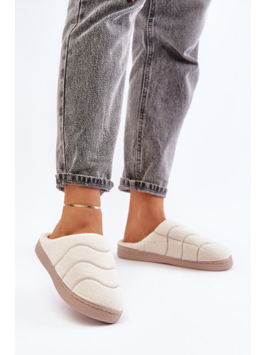 Futrzane Warm women's slippers beige Vamirae