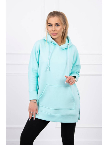 Insulated sweatshirt with side slits mint