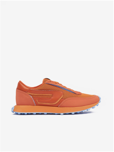 Men's Orange Sneakers with Leather Detail Diesel Racer - Men's