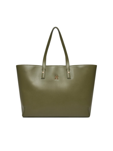 Дамска чанта Tommy Hilfiger Th Chic Tote AW0AW16302 Зелен