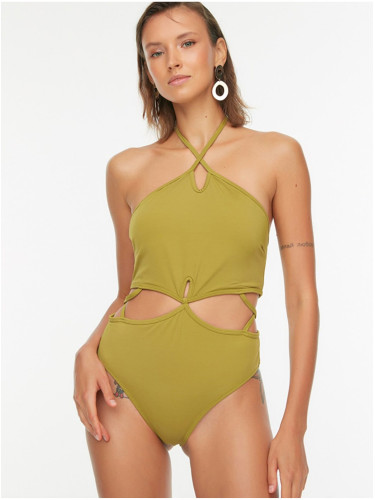 Light Green Women's One-piece Swimsuit with Cut-Outs Trendyol - Women