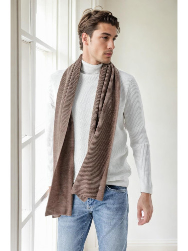 49766 Dewberry Knitted Mens Scarf-COFFEE