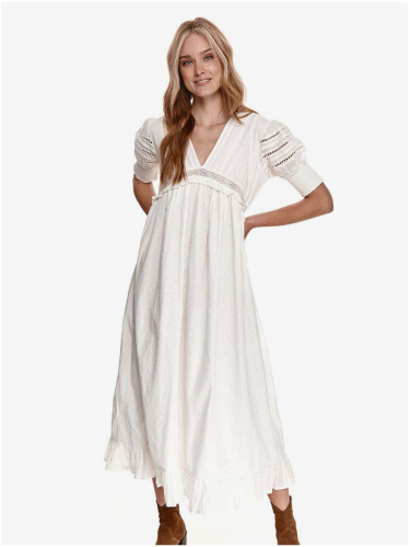 White women's midi dress with balloon sleeves TOP SECRET - Ladies