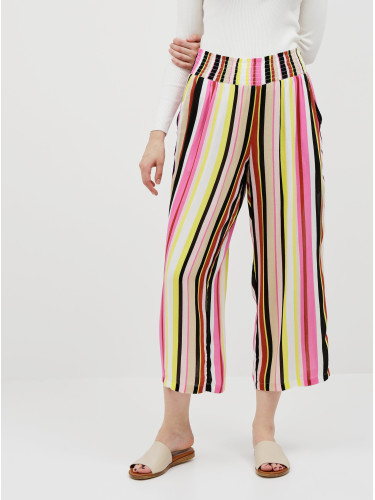 Yellow-Pink Striped Culottes Noisy May Flora - Ladies